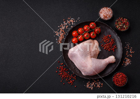 Chicken raw leg or quarter, fresh meat for cooking on barbecue. Chicken quarter 131210216