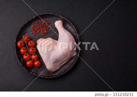 Chicken raw leg or quarter, fresh meat for cooking on barbecue. Chicken quarter 131210231