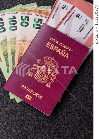 Spain passport for travelling, flying and doing business. Spanish document, id Spain passport for travelling, flying and doing business. Spanish document, id 131210277