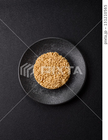 Instant noodles or ramen, Asian food, pasta with vegetables. Noodles, takeaway food 131210565