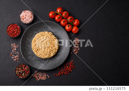 Instant noodles or ramen, Asian food, pasta with vegetables. Noodles, takeaway food Instant noodles or ramen, Asian food, pasta with vegetables. Noodles, takeaway food 131210575