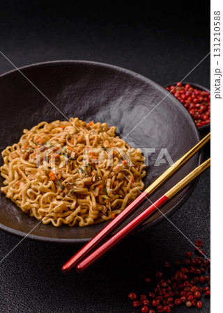Instant noodles or ramen, Asian food, pasta with vegetables. Noodles, takeaway food 131210588