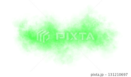 Green smoke cloud texture isolated on transparent background mystical fog effect template for show or stage backdrop 131210697