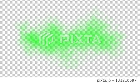 Green smoke cloud texture isolated on transparent background mystical fog effect template for show or stage backdrop 131210697