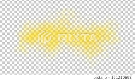 Yellow smoke cloud texture isolated on transparent background mystical fog effect template for show or stage backdrop 131210698
