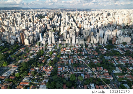 Urban landscape of Sao Paulo showcasing modern architecture and greenery 131212170