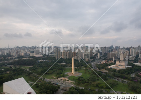 Skyline view of Sao Paulo showcasing the Obelisk in Ibirapuera Park 131212223