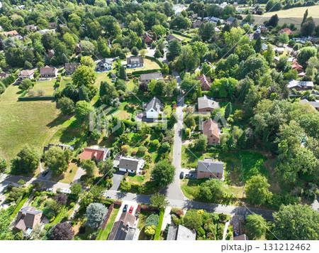 Aerial view of Genappe municipality and city of Wallonia located in the Belgian province of Walloon Brabant. 131212462