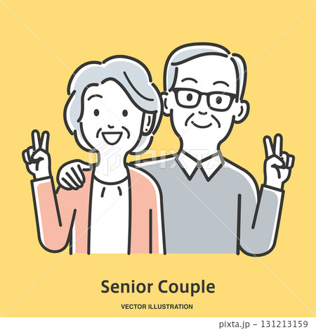 仲が良い年配の夫婦 131213159