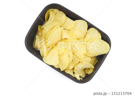 potato chip isolated on white background close up 131213704