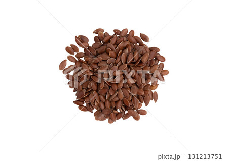 flax seeds isolated on white 131213751