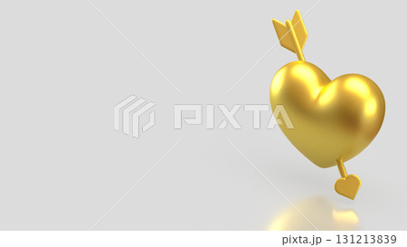 The Gold Heart on white Background for love or valentine concept 3d Rendering. The Gold Heart on white Background for love or valentine concept 3d Rendering. 131213839