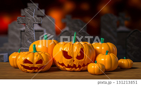 The Pumpkin Jack for Halloween or Holiday concept 3d Rendering. The Pumpkin Jack for Halloween or Holiday concept 3d Rendering. 131213851