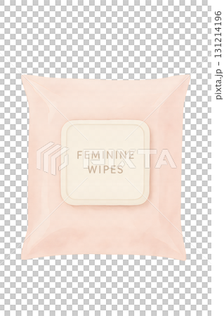 粉紅女性濕紙巾包水彩插畫PNG透明背景 131214196