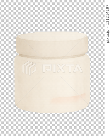ベージュのデオドラントクリーム容器 水彩イラスト PNG 透過背景 131214197