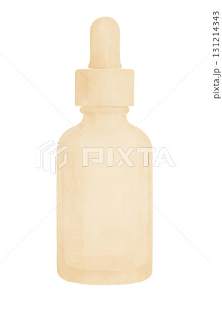 スポイト付き美容液ボトル 水彩イラスト PNG 透過背景 スポイト付き美容液ボトル 水彩イラスト PNG 透過背景 131214343
