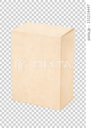 米色紙盒包裝水彩插圖PNG透明背景 131214447