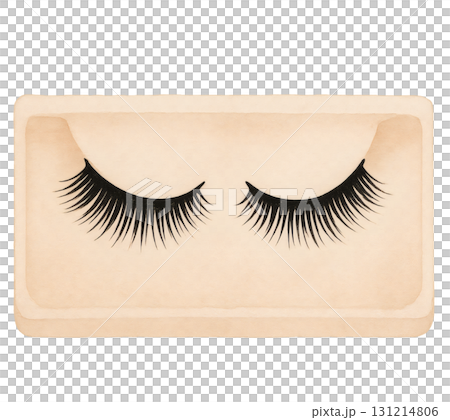 Minimalist illustration of a false eyelash case - watercolor-style cosmetic material Minimalist illustration of a false eyelash case - watercolor-style cosmetic material 131214806
