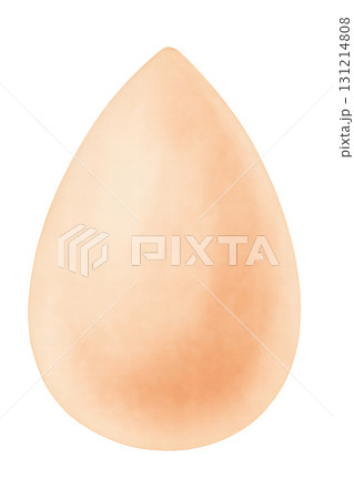 しずく型メイクスポンジの水彩イラスト　ナチュラルな化粧用具素材 131214808