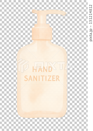 Hand sanitizer illustration: Watercolor style hygiene product bottle material 131214812