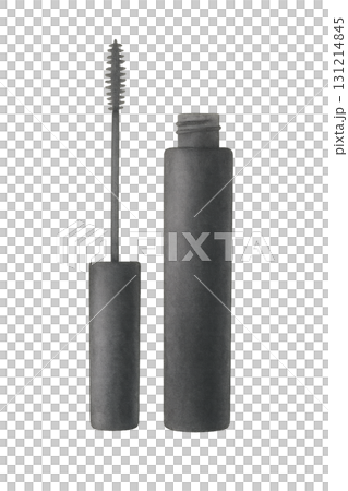 黑色睫毛膏管水彩插圖PNG透明背景 131214845