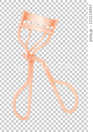 玫瑰金睫毛夾水彩插畫PNG透明背景 131214857