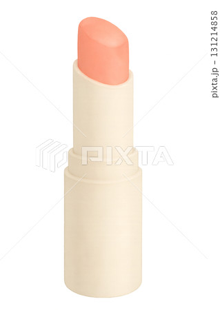 コーラルピンクのリップバーム スティック型 水彩イラスト PNG 透過背景 131214858