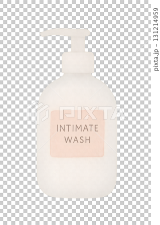 幫浦式私密洗液瓶水彩插畫PNG透明背景 131214959