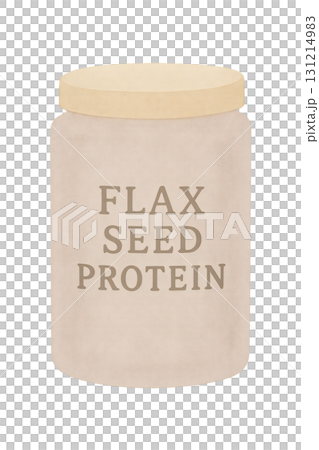 Flaxseed protein container watercolor illustration PNG transparent background Flaxseed protein container watercolor illustration PNG transparent background 131214983