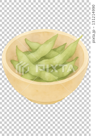 枝豆ボウル 水彩イラスト PNG 透過背景 131214990