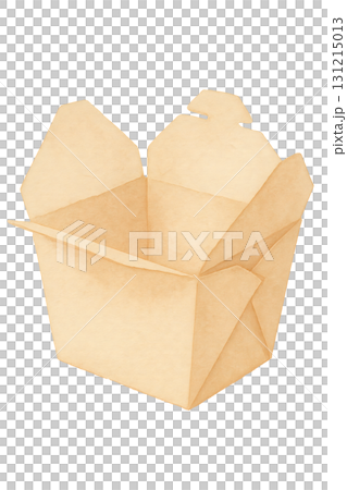 外帶盒水彩插畫PNG透明背景 131215013