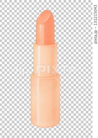 ヌードピンクのリップスティック 水彩イラスト PNG 透過背景 131215043