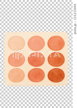 橙色唇彩調色板水彩插圖PNG透明背景 橙色唇彩調色板水彩插圖PNG透明背景 131215045