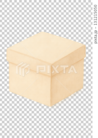 クラフト紙ギフトボックス 水彩イラスト PNG 透過背景 131215050