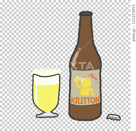 開けられた瓶ビールと注がれたグラス 131215053