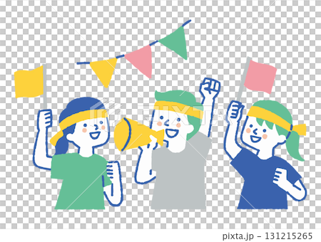 運動會上孩子們歡呼雀躍_顏色 運動會上孩子們歡呼雀躍_顏色 131215265