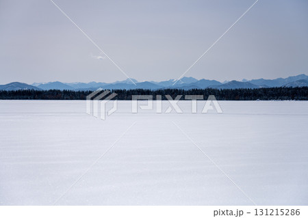 北海道中札内村 六花の森近くから望む日高山脈 131215286