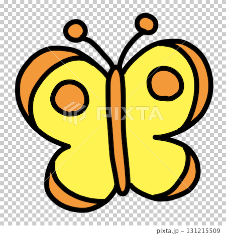 Hand-drawn line drawing of a cute Colias butterfly Hand-drawn line drawing of a cute Colias butterfly 131215509