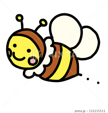 手描き線画の可愛いハチのイラスト 131215511