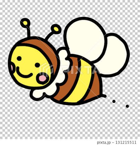 手描き線画の可愛いハチのイラスト 131215511