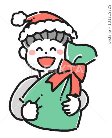 クリスマスプレゼントを持った男の子のイラスト クリスマスプレゼントを持った男の子のイラスト 131215525