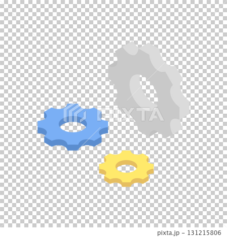 Settings, adjustment and maintenance gear icon (isometric, vector) 131215806