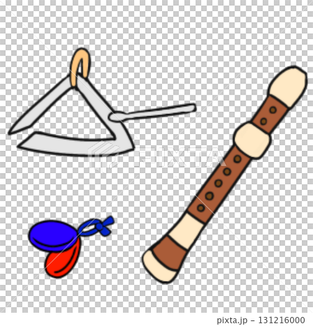 Recorder Triangle Musical Instrument Simple Set Recorder Triangle Musical Instrument Simple Set 131216000
