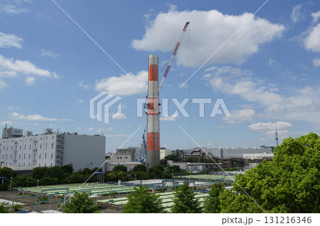 砂町水再生センター 煙突 解体工事 2024年5月 砂町水再生センター 煙突 解体工事 2024年5月 131216346