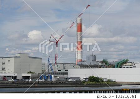 砂町水再生センター 煙突 解体工事 2024年5月 砂町水再生センター 煙突 解体工事 2024年5月 131216361