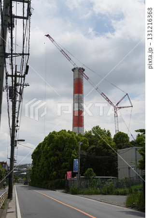 砂町水再生センター　煙突　解体工事　2024年5月 131216368