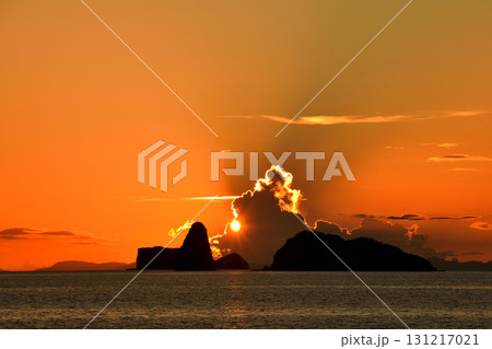 五島灘、角力灘、大角力の夕景 五島灘、角力灘、大角力の夕景 131217021