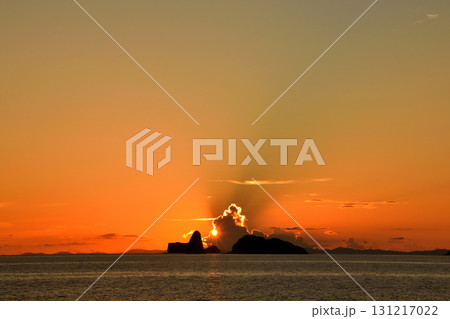 五島灘、角力灘、大角力の夕景 五島灘、角力灘、大角力の夕景 131217022