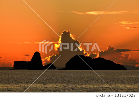 五島灘、角力灘、大角力の夕景 131217028