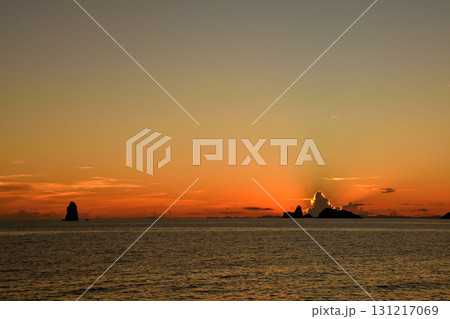 五島灘、角力灘、大角力の夕景 五島灘、角力灘、大角力の夕景 131217069